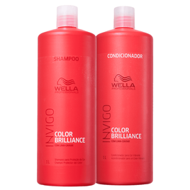 Kit Wella Professionals Invigo Color Brilliance Salon Duo Shampoo 1L  + Condicionador 1L (2 Produtos) na Beleza na Web